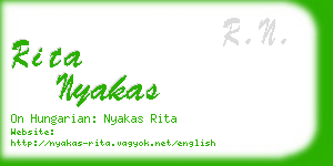 rita nyakas business card